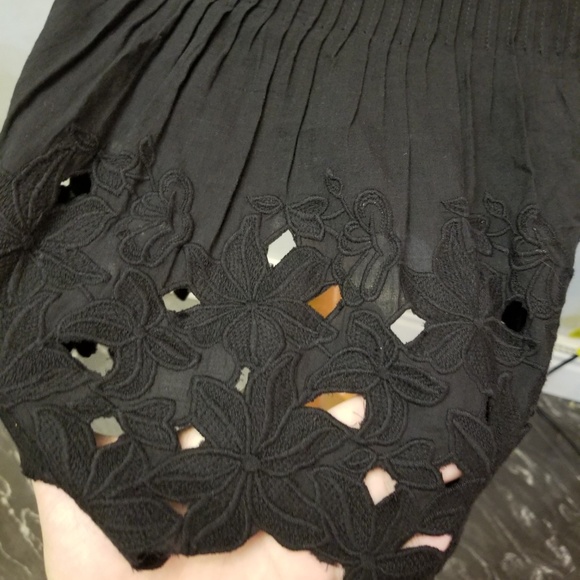J. Crew Black Eyelet Floral Mini Skirt (K17) - Picture 4 of 7
